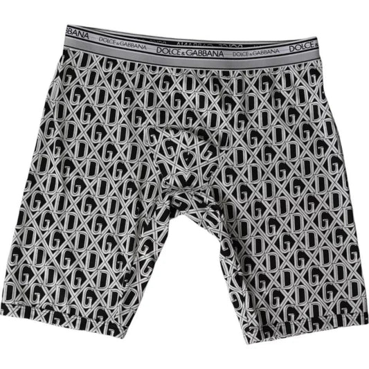 Dolce & Gabbana Black White DG Logo Cotton Stretch Cycling Underwear Men - Arichezz.store