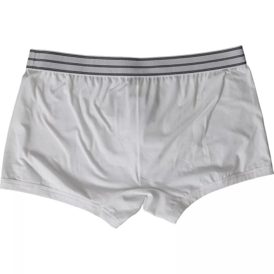 Dolce & Gabbana White Cotton Blend Regular Boxer Shorts Underwear - Arichezz.store