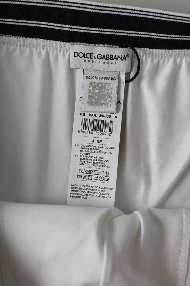 Dolce & Gabbana White Cotton Blend Regular Boxer Shorts Underwear - Arichezz.store