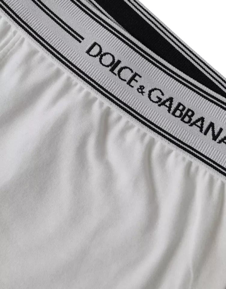 Dolce & Gabbana White Cotton Blend Regular Boxer Shorts Underwear - Arichezz.store