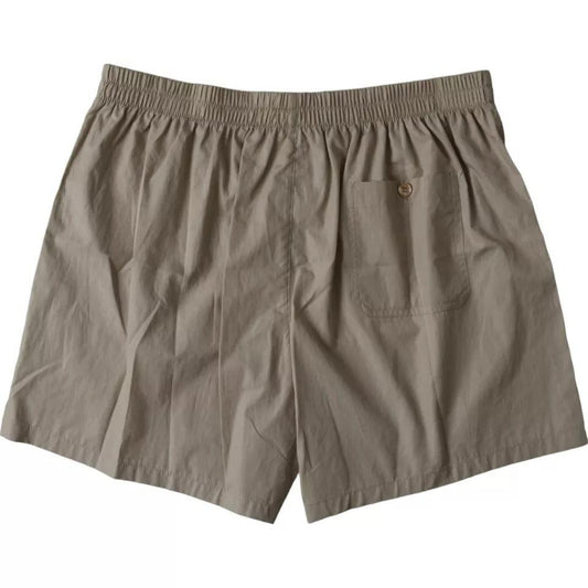 Dolce & Gabbana Brown Cotton Regular Boxer Shorts Underwear - Arichezz.store