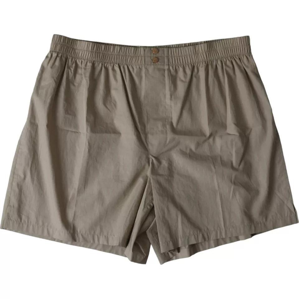 Dolce & Gabbana Brown Cotton Regular Boxer Shorts Underwear - Arichezz.store