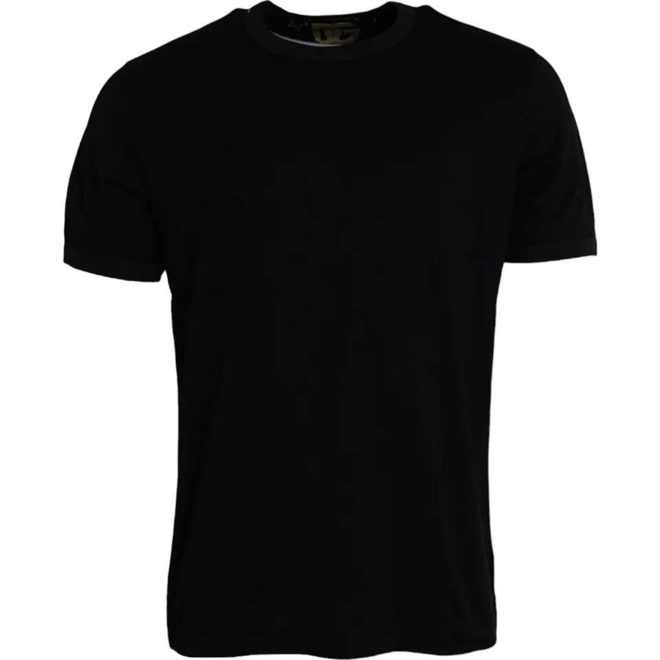 Dolce & Gabbana Black Cotton Round Neck Short Sleeves Men T-shirt - Arichezz.store