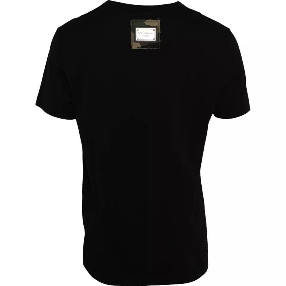 Dolce & Gabbana Black Camouflage Cotton Short Sleeve T-shirt - Arichezz.store