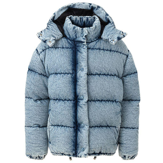 Miu Miu Denim Blue Puffy Down Jacket - Arichezz.store