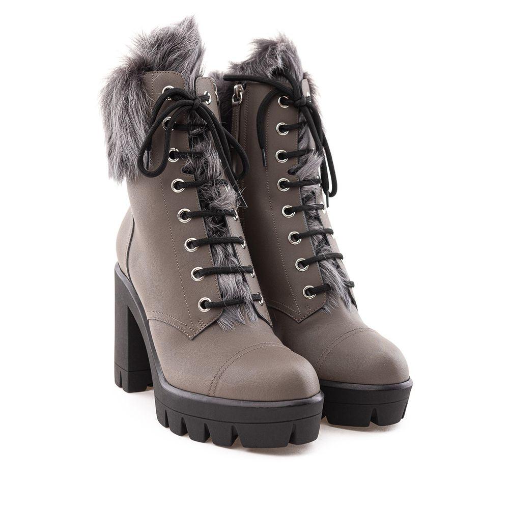 Giuseppe Zanotti Gray Eco Leather Combat Boot - Arichezz.store