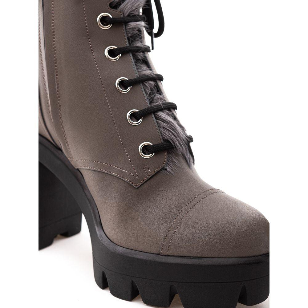 Giuseppe Zanotti Gray Eco Leather Combat Boot - Arichezz.store