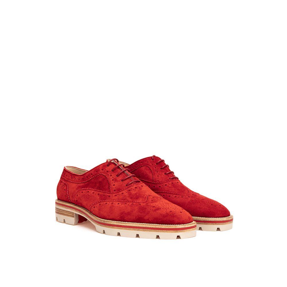 Christian Louboutin Red Suede Flat Shoe - Arichezz.store