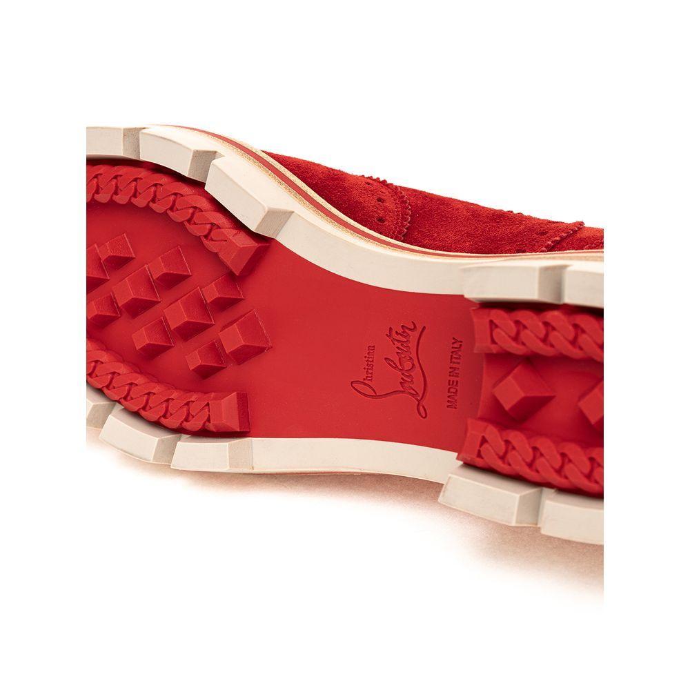 Christian Louboutin Red Suede Flat Shoe - Arichezz.store