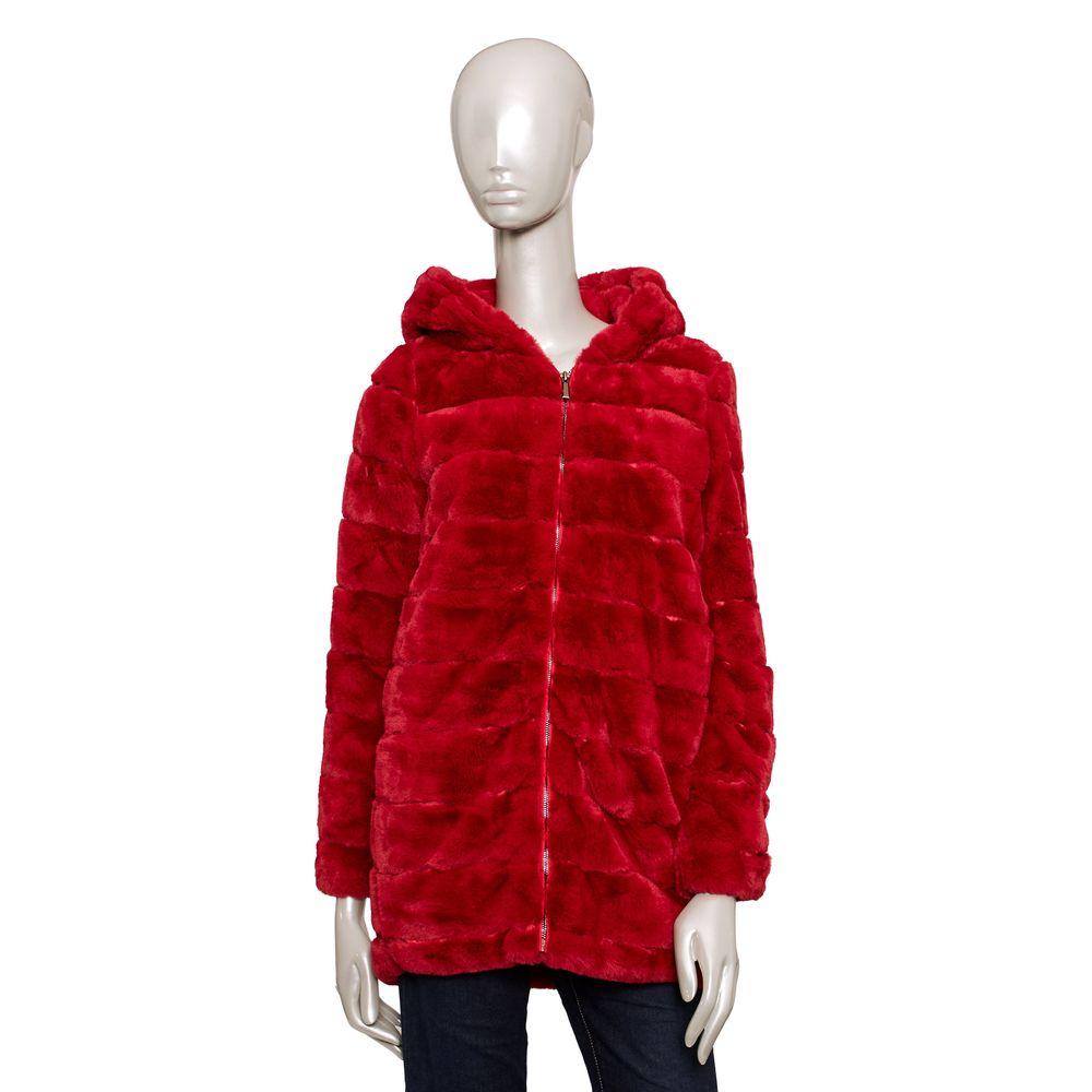 Baldinini Trend Red Eco-Fur Women's Jacket - Arichezz.store