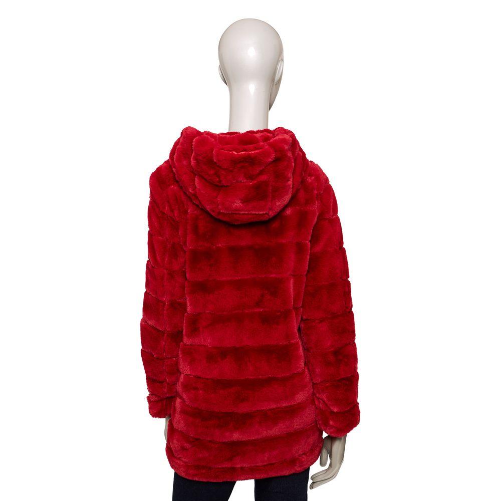 Baldinini Trend Red Eco-Fur Women's Jacket - Arichezz.store