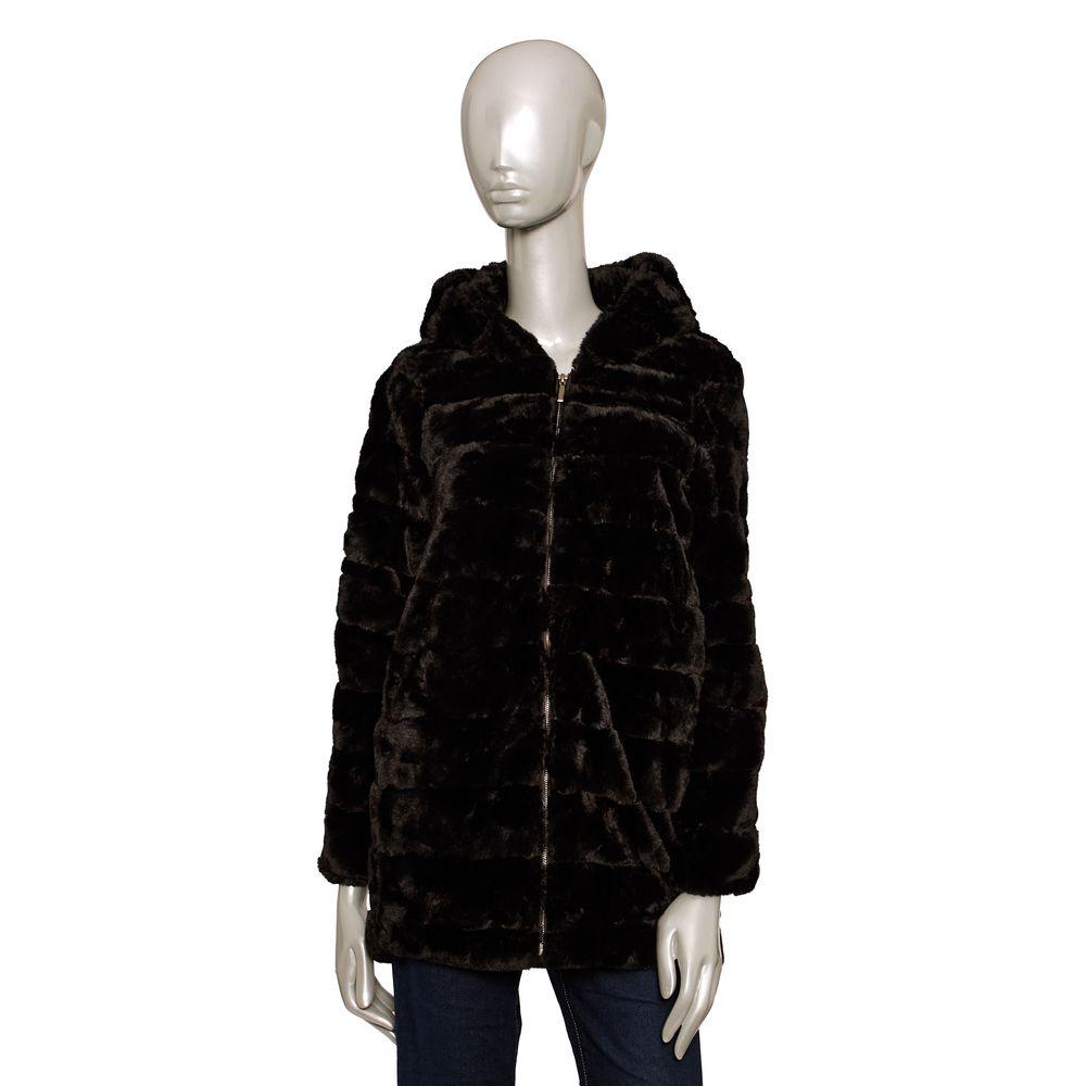 Baldinini Trend Black Eco-Fur Women Jacket - Arichezz.store