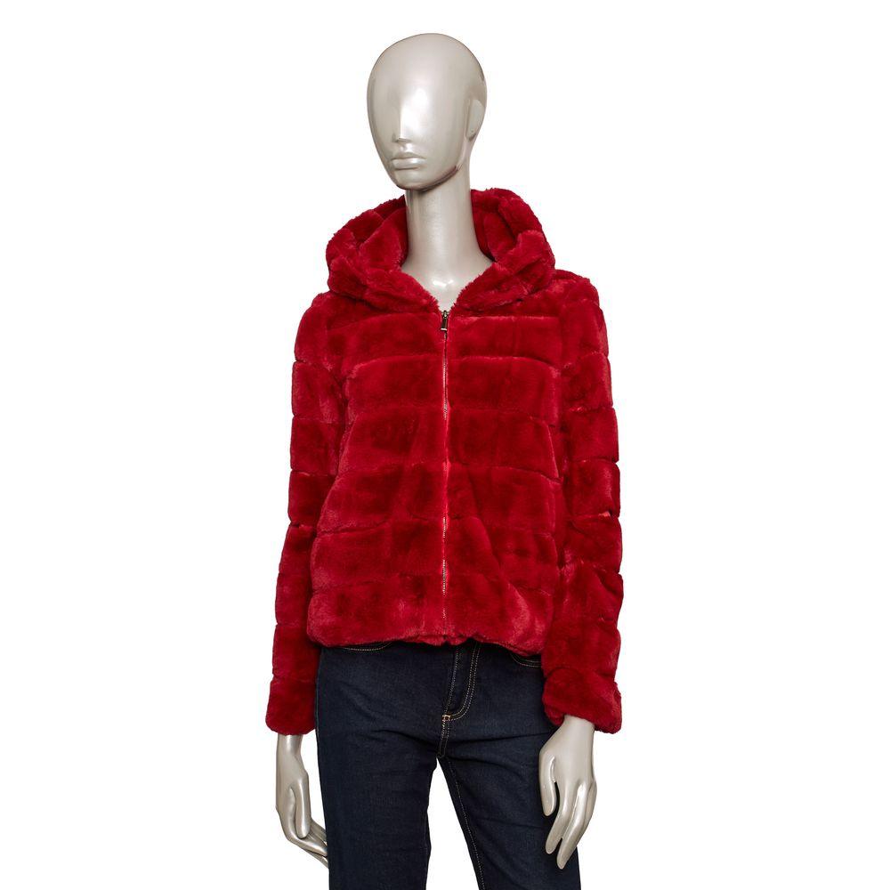 Baldinini Trend Red Eco-Fur Women Jacket - Arichezz.store