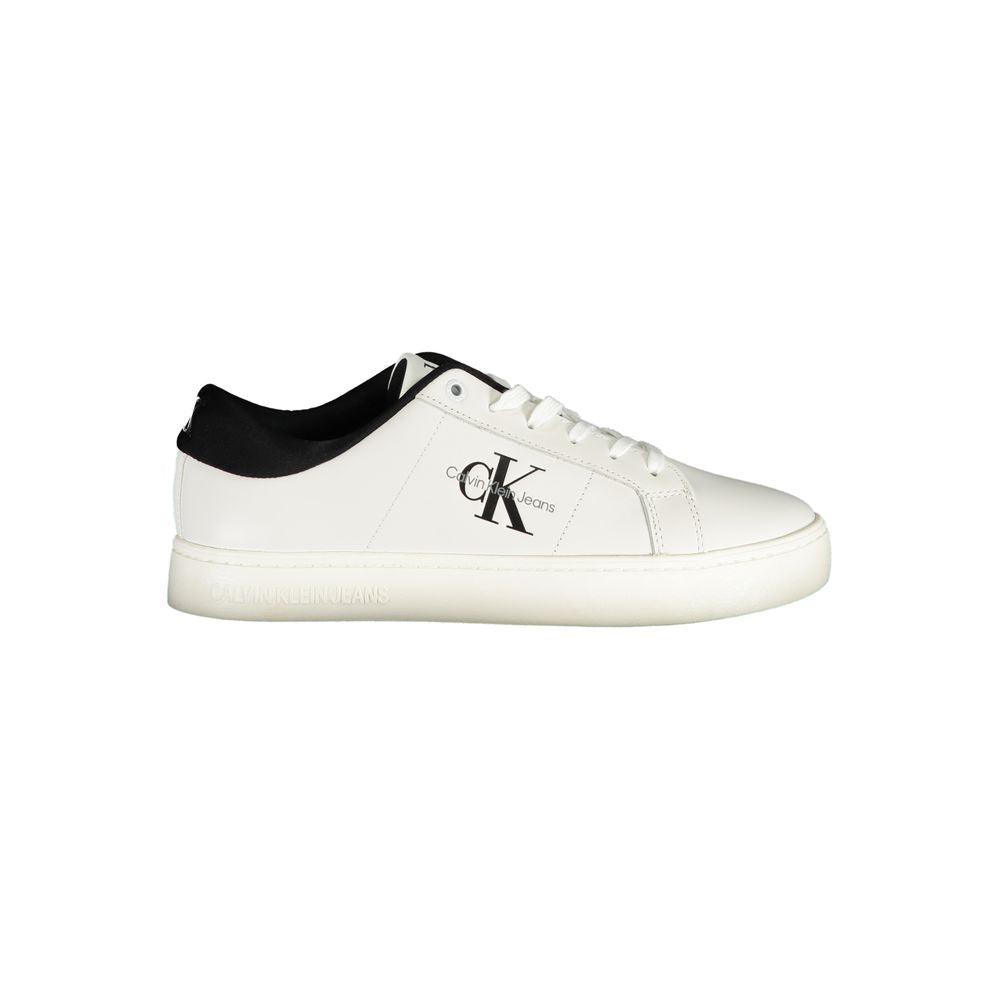 Calvin Klein White Polyester Sneaker - Arichezz.store