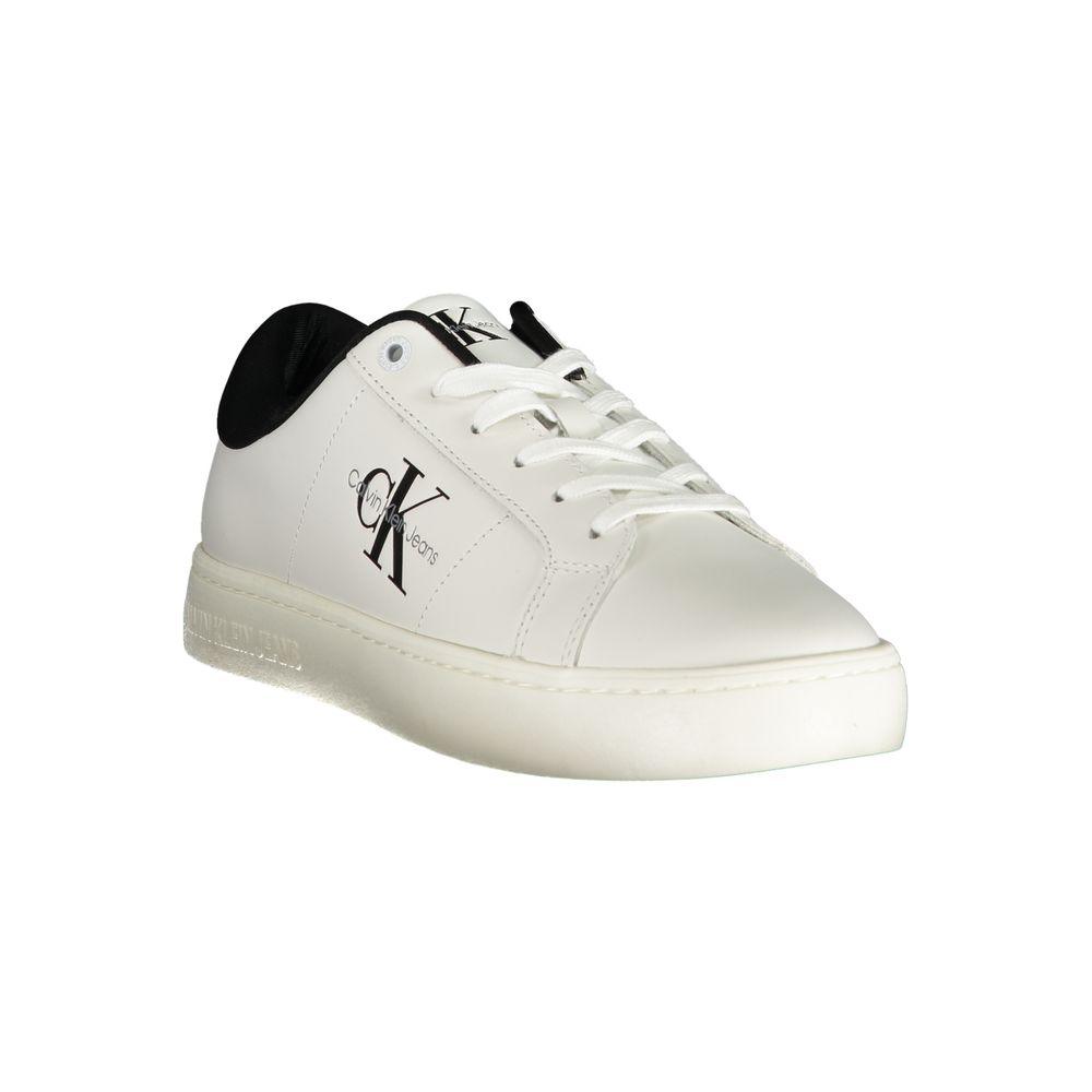 Calvin Klein White Polyester Sneaker - Arichezz.store