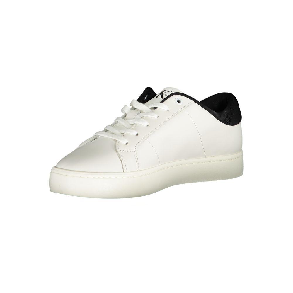 Calvin Klein White Polyester Sneaker - Arichezz.store