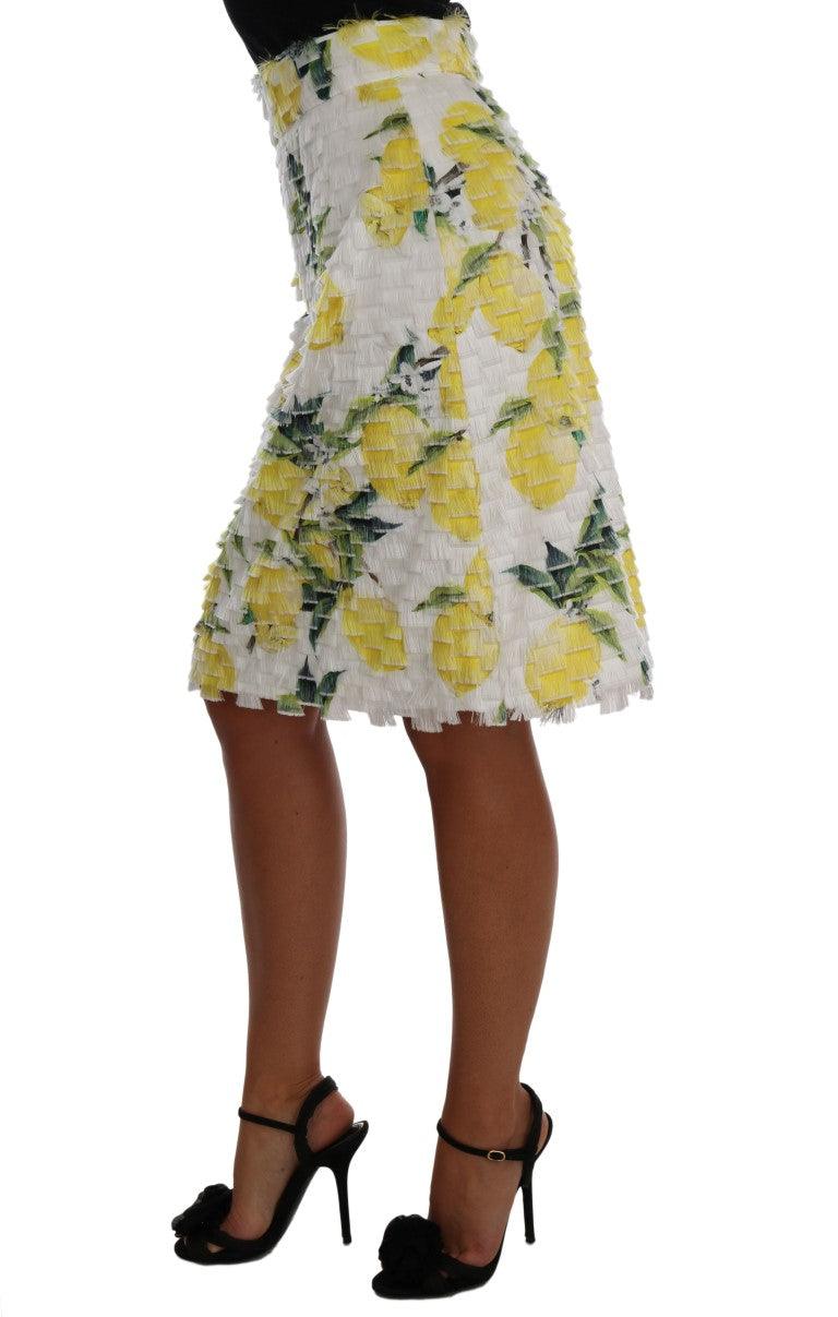 Dolce & Gabbana Lemon Print Fringe Pencil Skirt - Arichezz.store