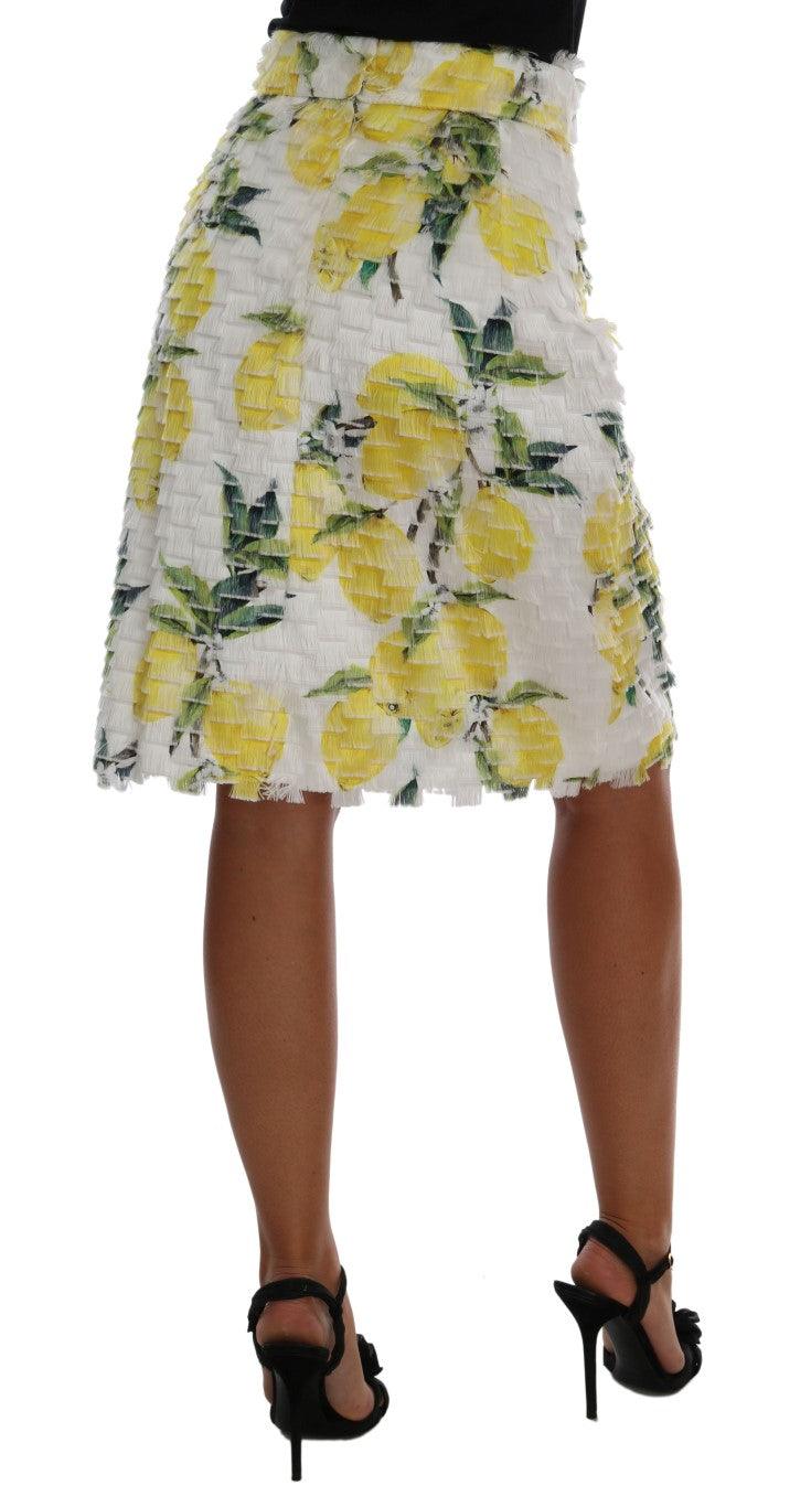 Dolce & Gabbana Lemon Print Fringe Pencil Skirt - Arichezz.store