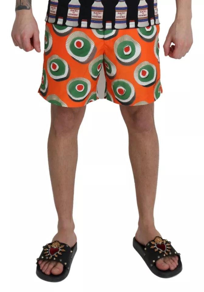 Dolce & Gabbana Orange Cupcake Beachwear Shorts Swimwear - Arichezz.store