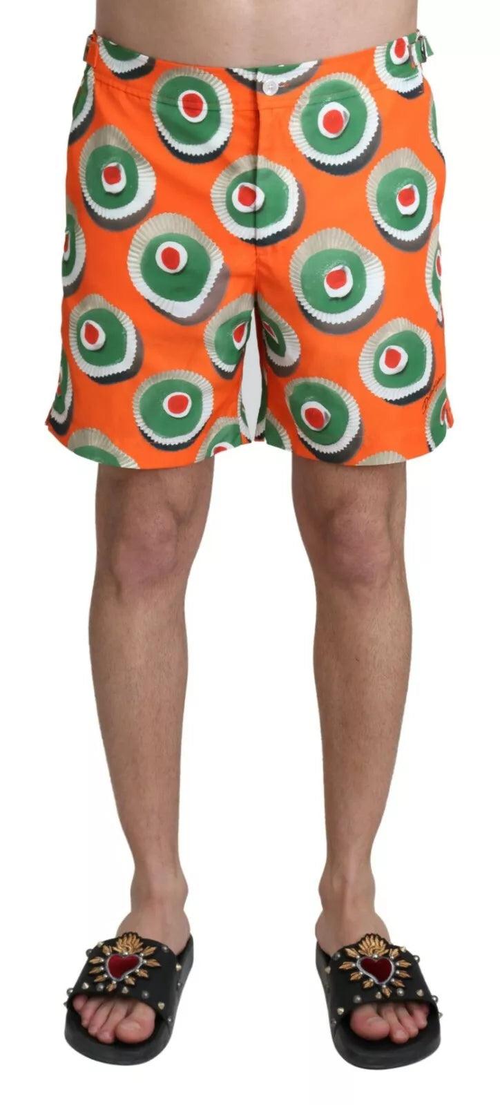 Dolce & Gabbana Orange Cupcake Beachwear Shorts Swimwear - Arichezz.store