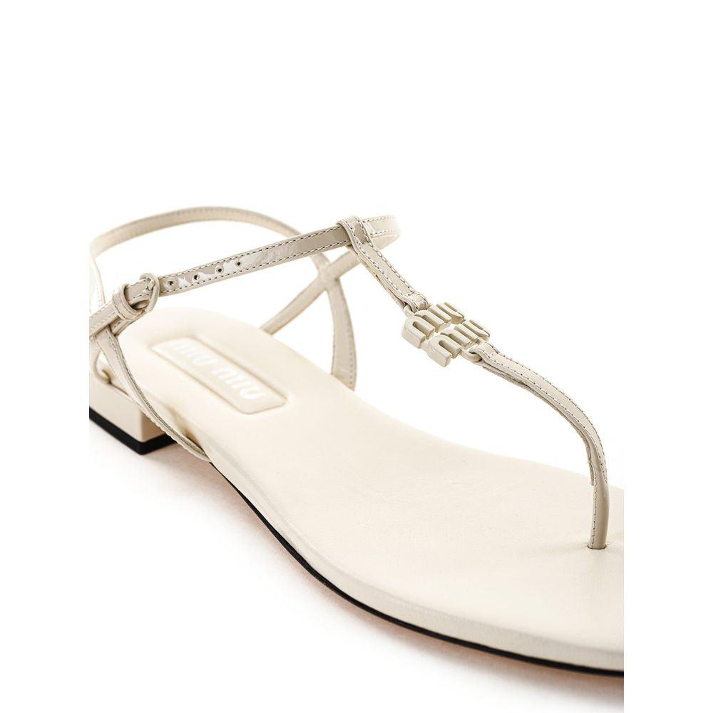 Miu Miu Beige Vernice Sandal - Arichezz.store