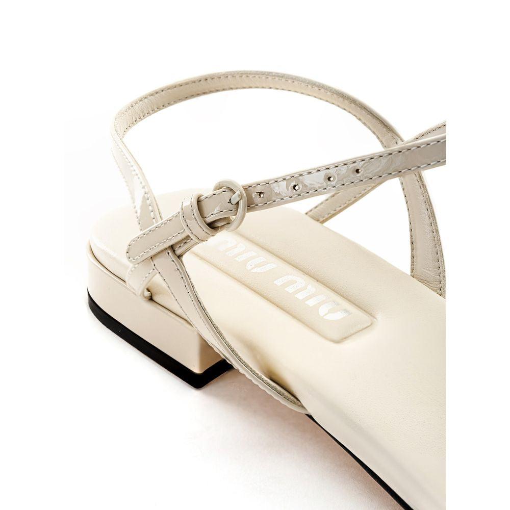 Miu Miu Beige Vernice Sandal - Arichezz.store