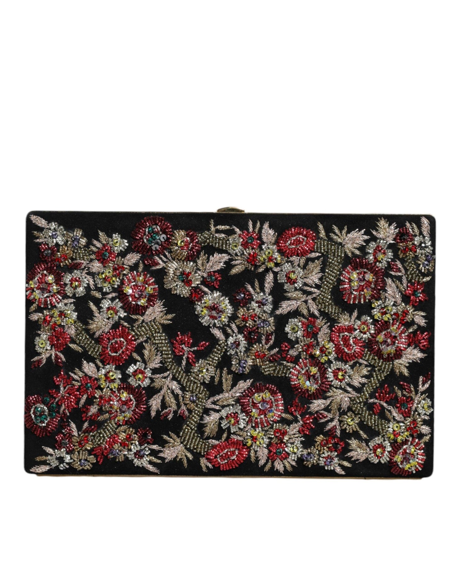 Dolce & Gabbana Multicolor Floral Gold Frame Clutch Evening Purse Bag - Arichezz.store