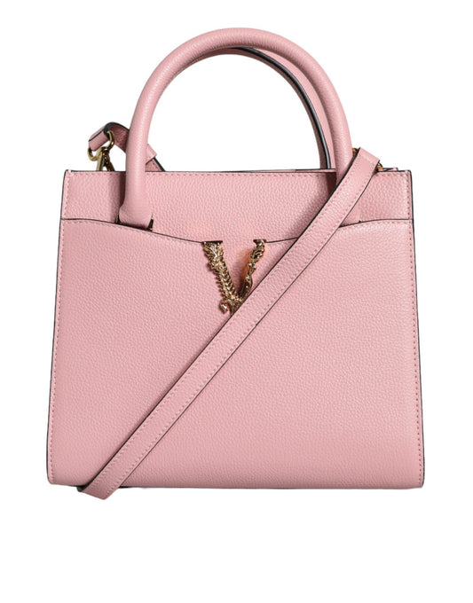 Versace Pink Small Top Handle Grainy Calf Leather Crossbody Bag - Arichezz.store