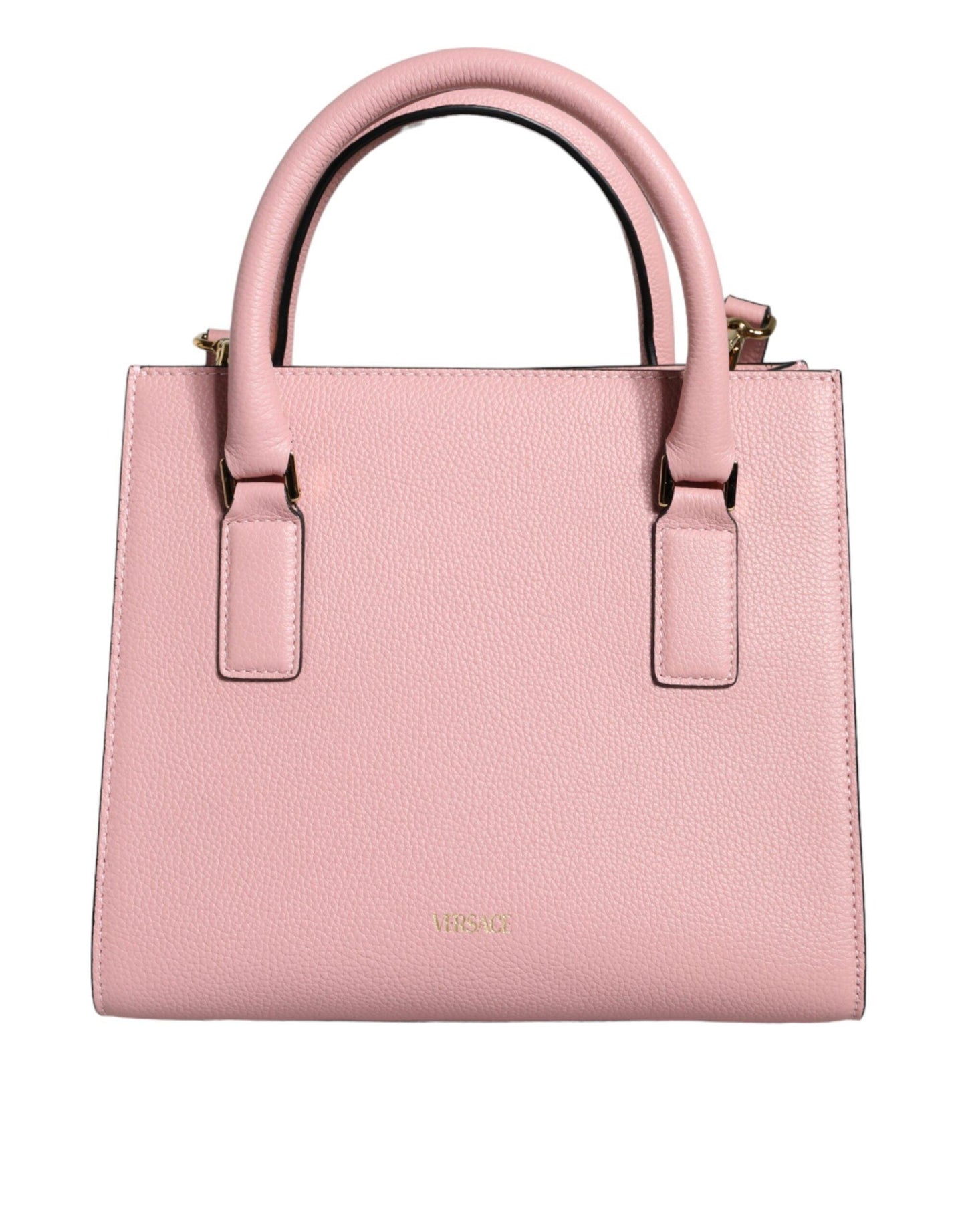 Versace Pink Small Top Handle Grainy Calf Leather Crossbody Bag - Arichezz.store