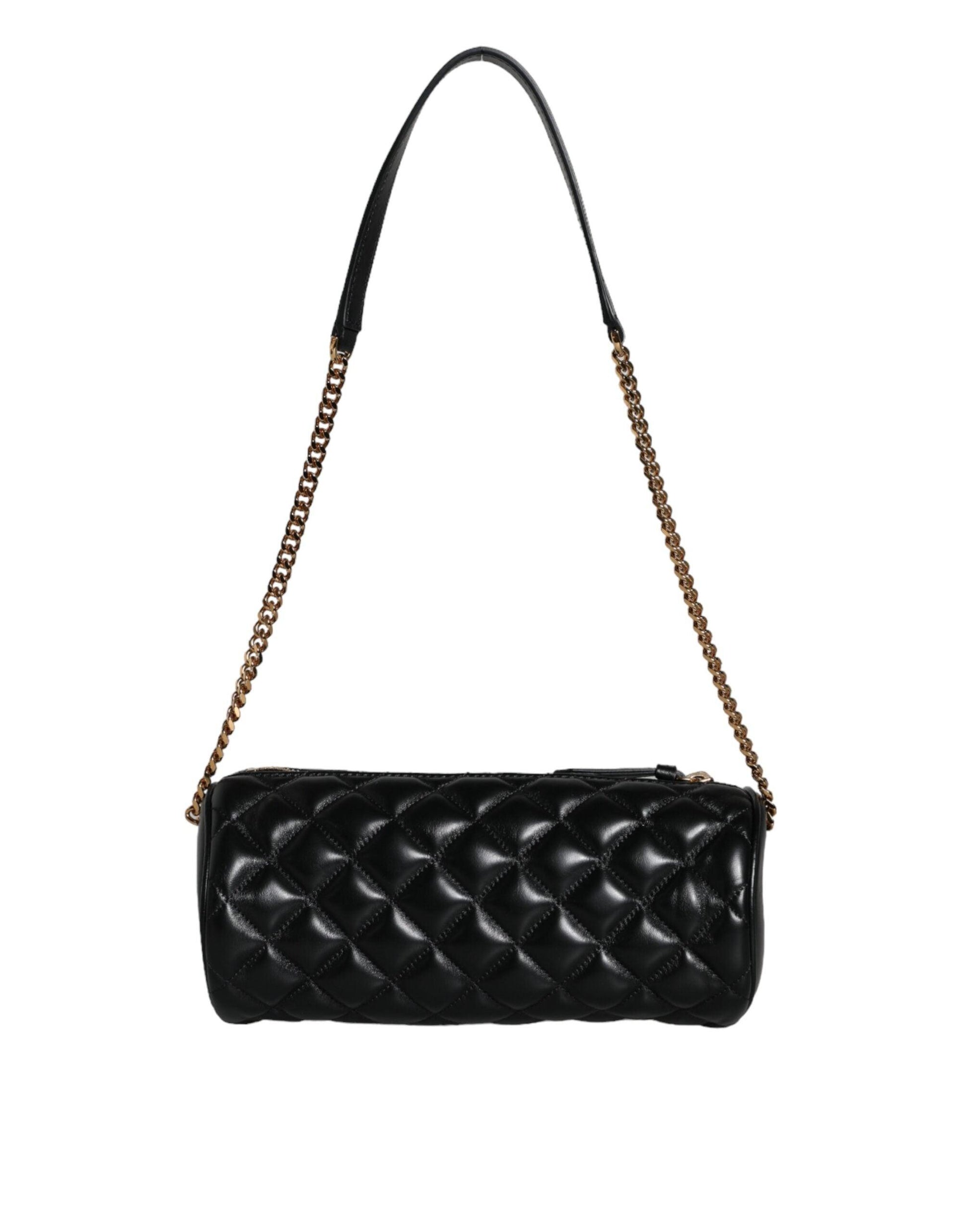 Versace Black Mini Quilted Lambskin Leather Crossbody Sling Bag - Arichezz.store