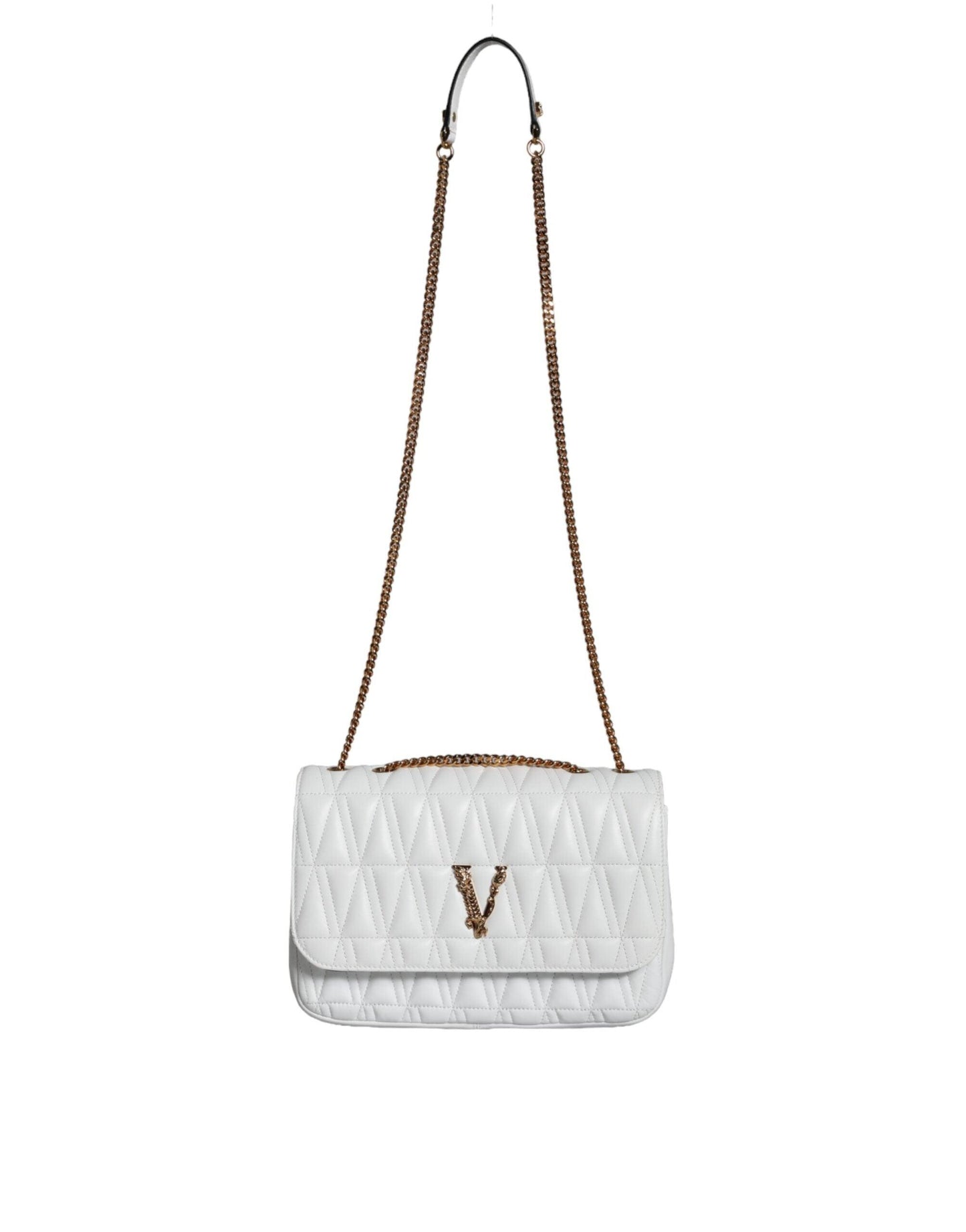 Versace White Mini Nappa Leather Crossbody Shoulder Bag - Arichezz.store