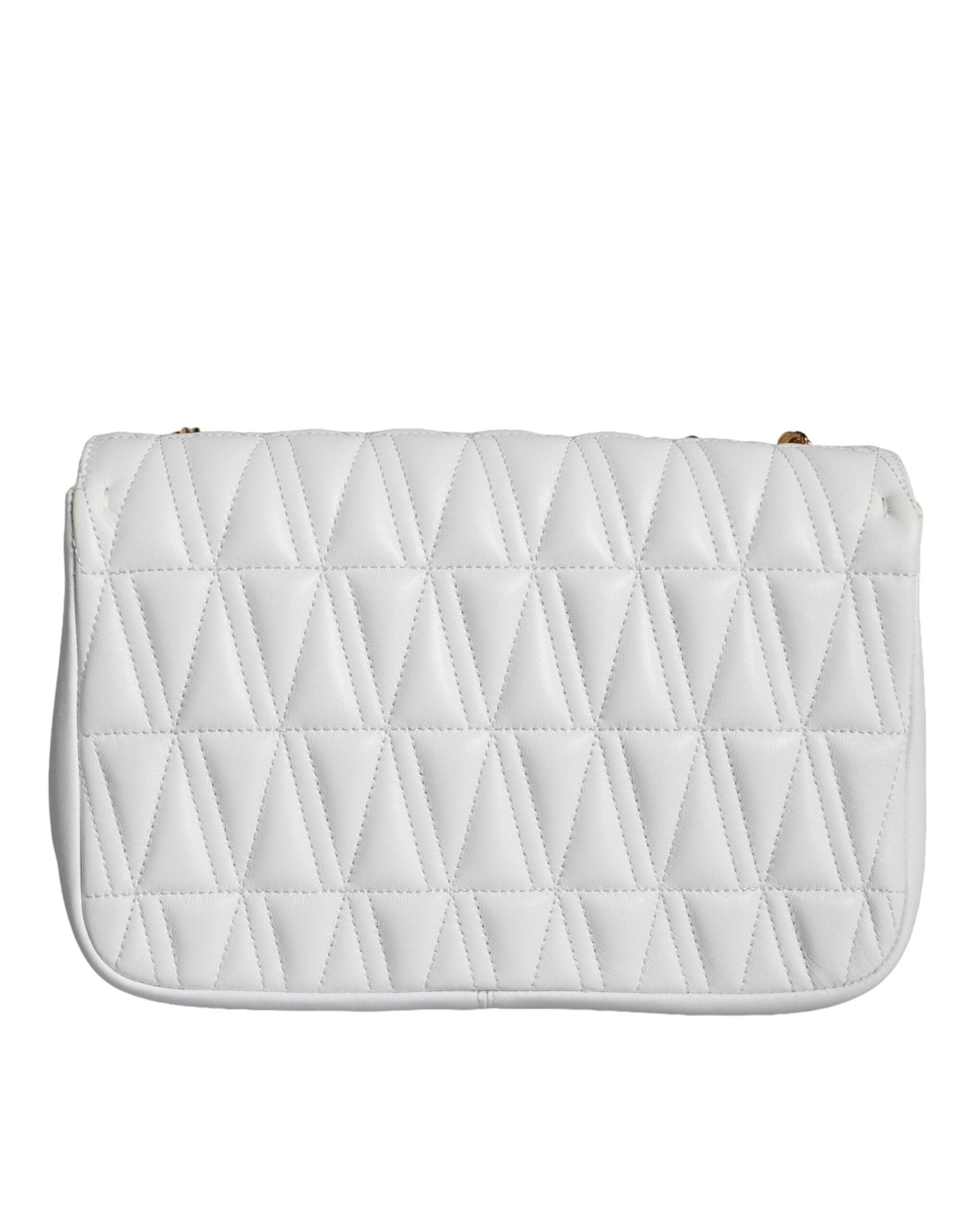 Versace White Mini Nappa Leather Crossbody Shoulder Bag - Arichezz.store