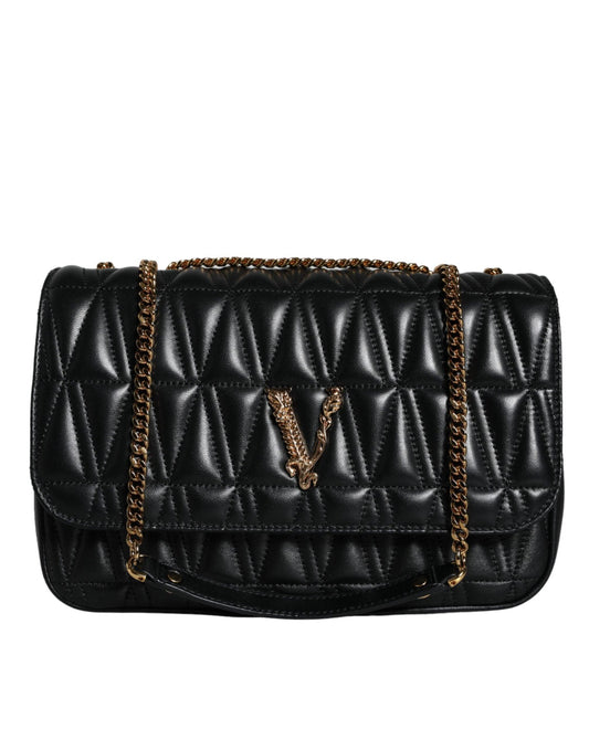 Versace Black Mini Nappa Leather Crossbody Shoulder Bag - Arichezz.store