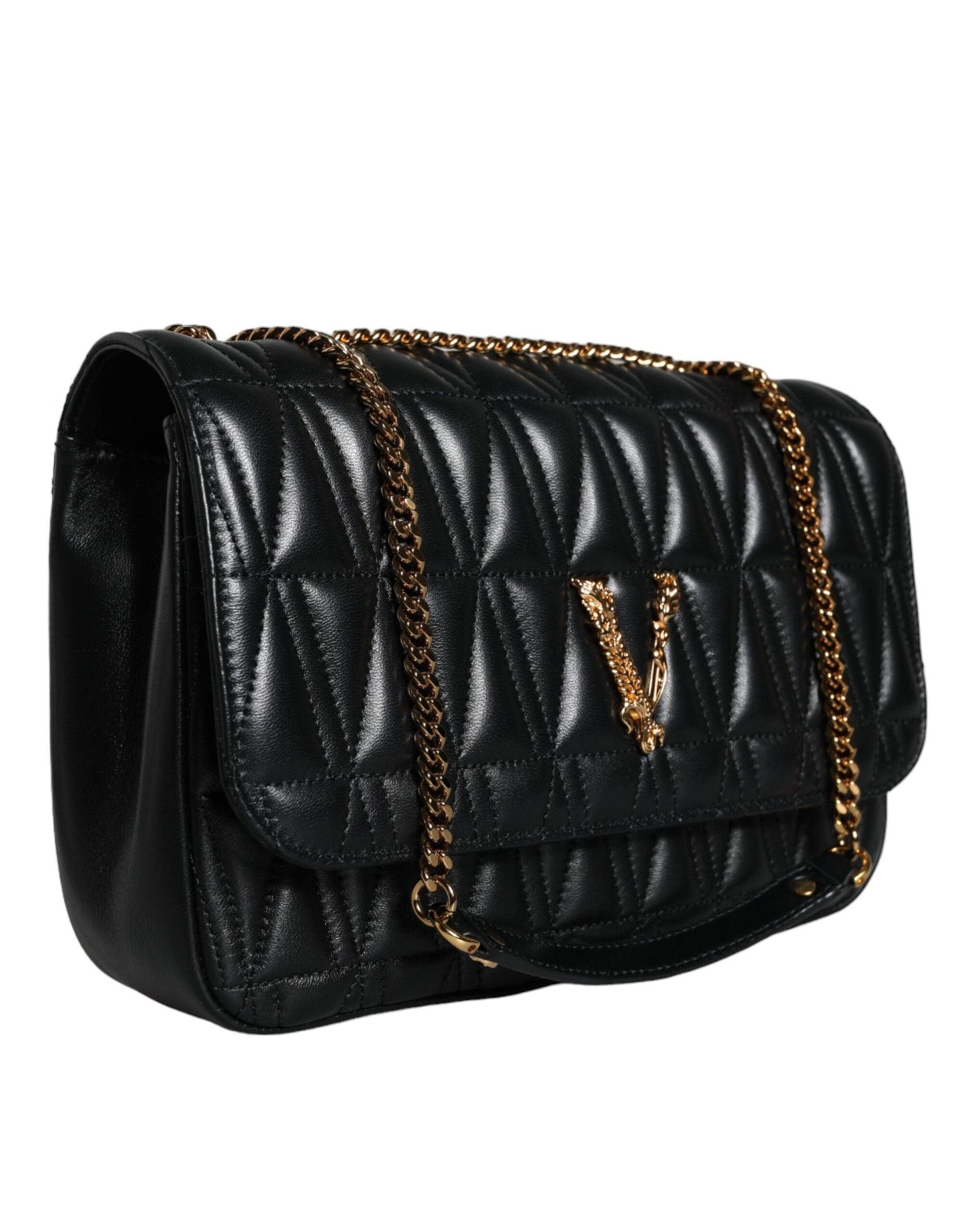 Versace Black Mini Nappa Leather Crossbody Shoulder Bag - Arichezz.store