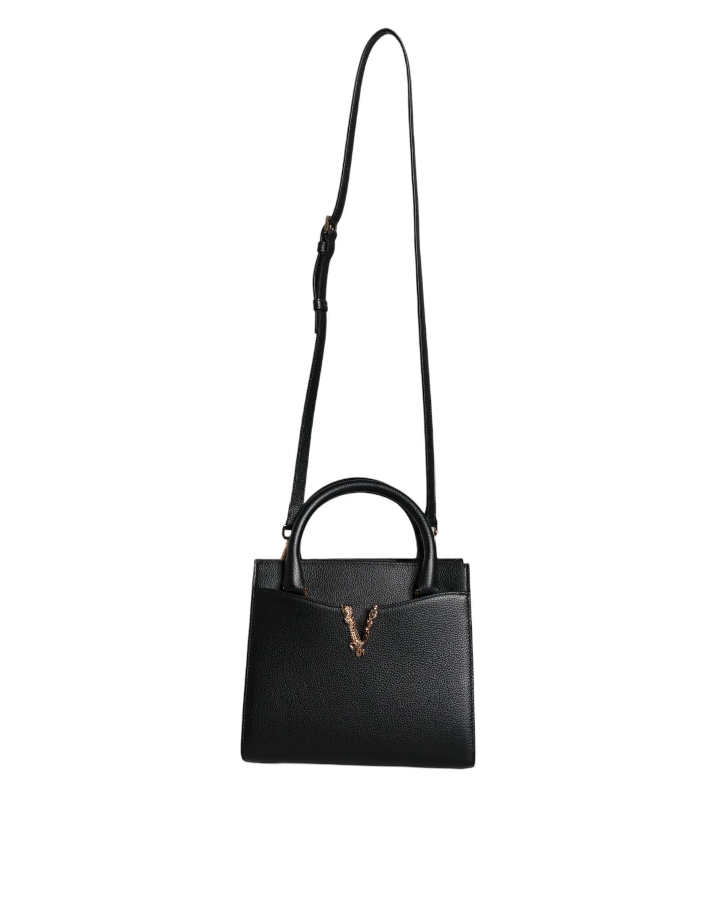 Versace Black Small Leather TopHandle Shoulder Crossbody Bag - Arichezz.store