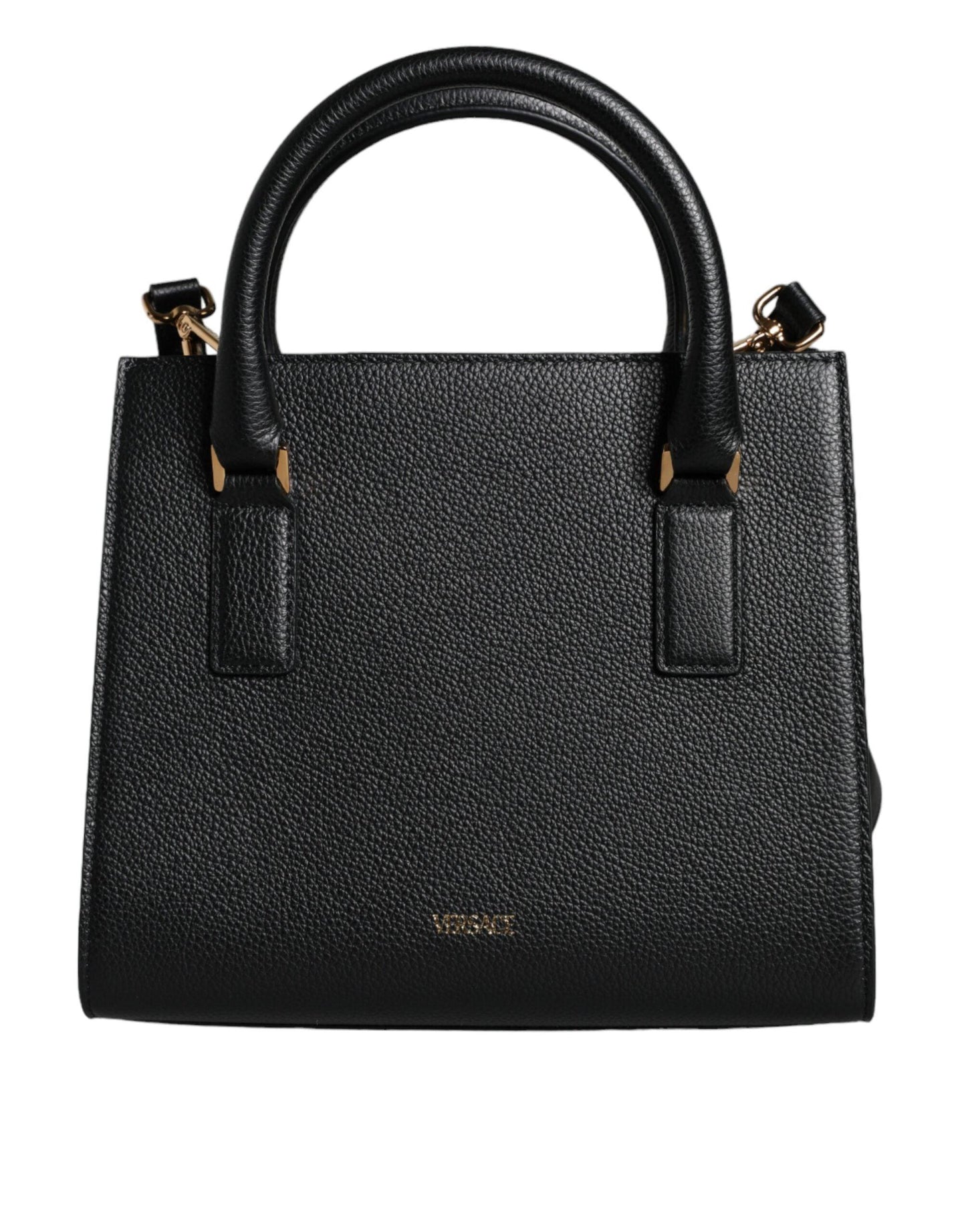 Versace Black Small Leather TopHandle Shoulder Crossbody Bag - Arichezz.store