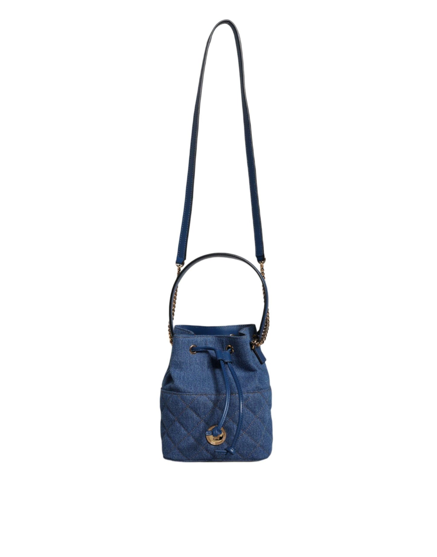 Versace Blue Quilted Denim Leather Crossbody Shoulder Bag - Arichezz.store