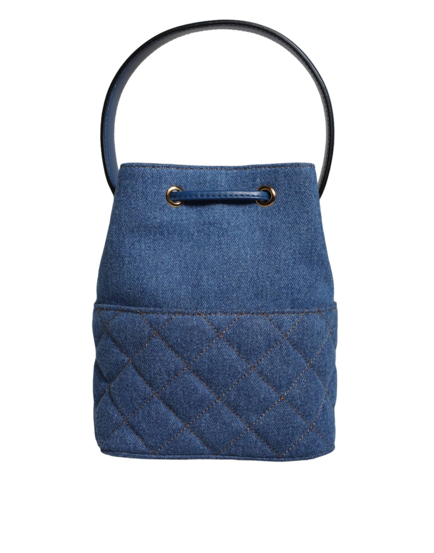 Versace Blue Quilted Denim Leather Crossbody Shoulder Bag - Arichezz.store