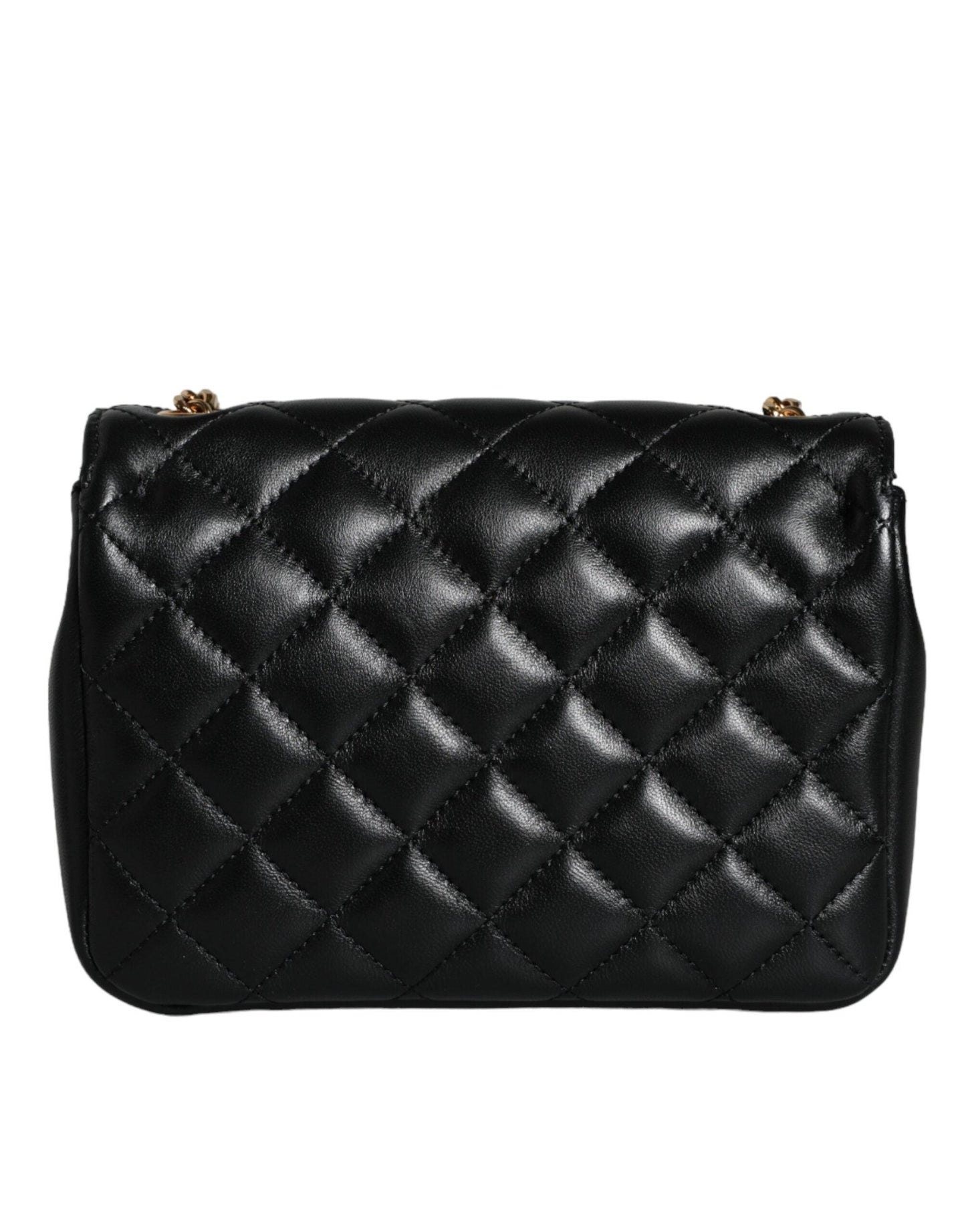 Versace Black Quilted Lambskin Leather Crossbody Shoulder Bag - Arichezz.store