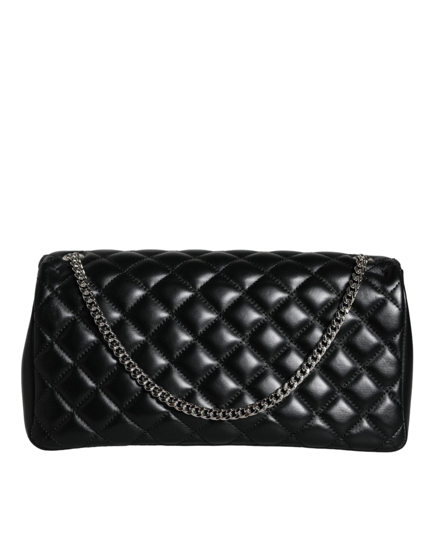 Versace Black Quilted Lambskin Leather Crossbody Shoulder Bag - Arichezz.store