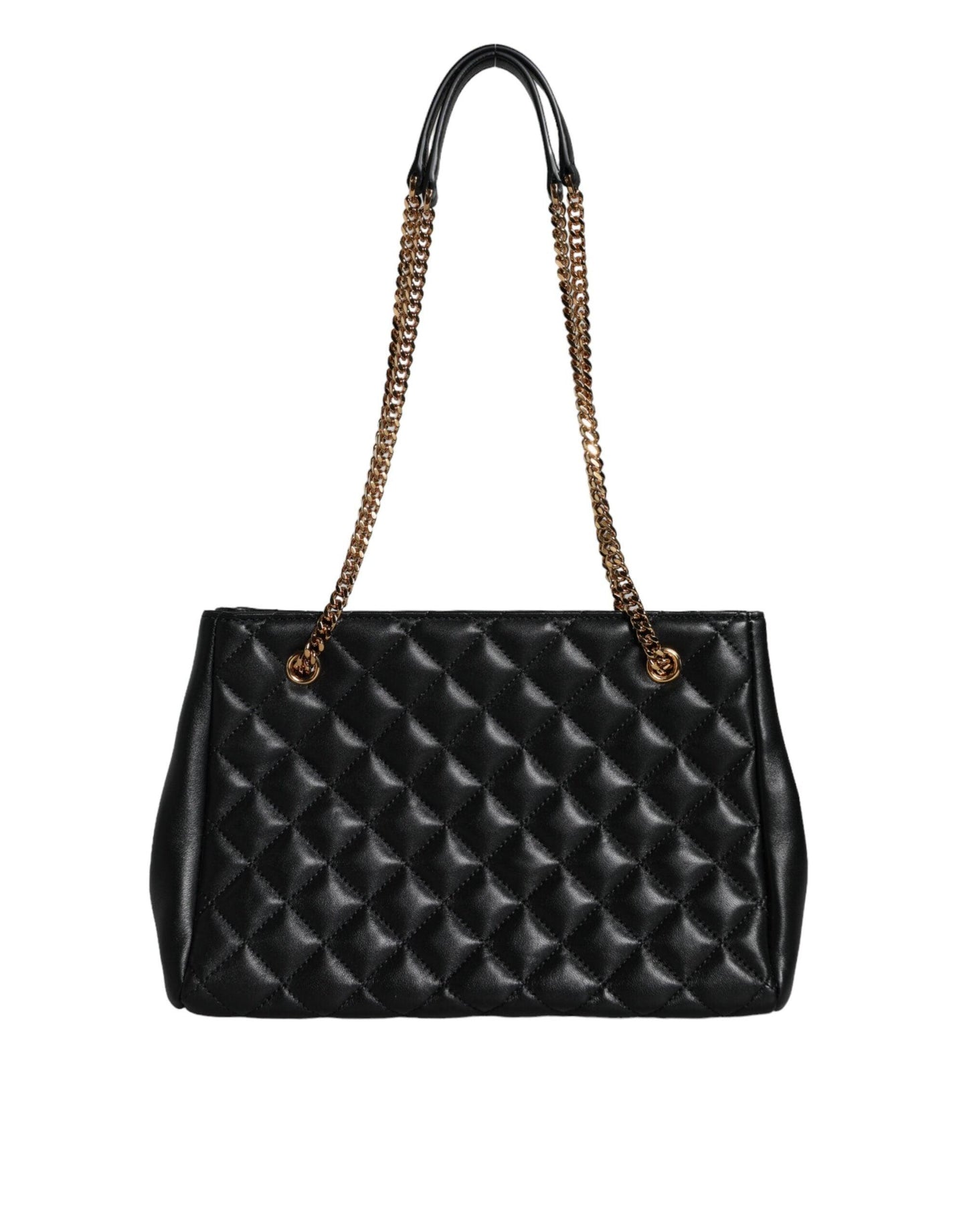 Versace Black Quilted Nappa Leather Shoulder Chain Strap Bag - Arichezz.store