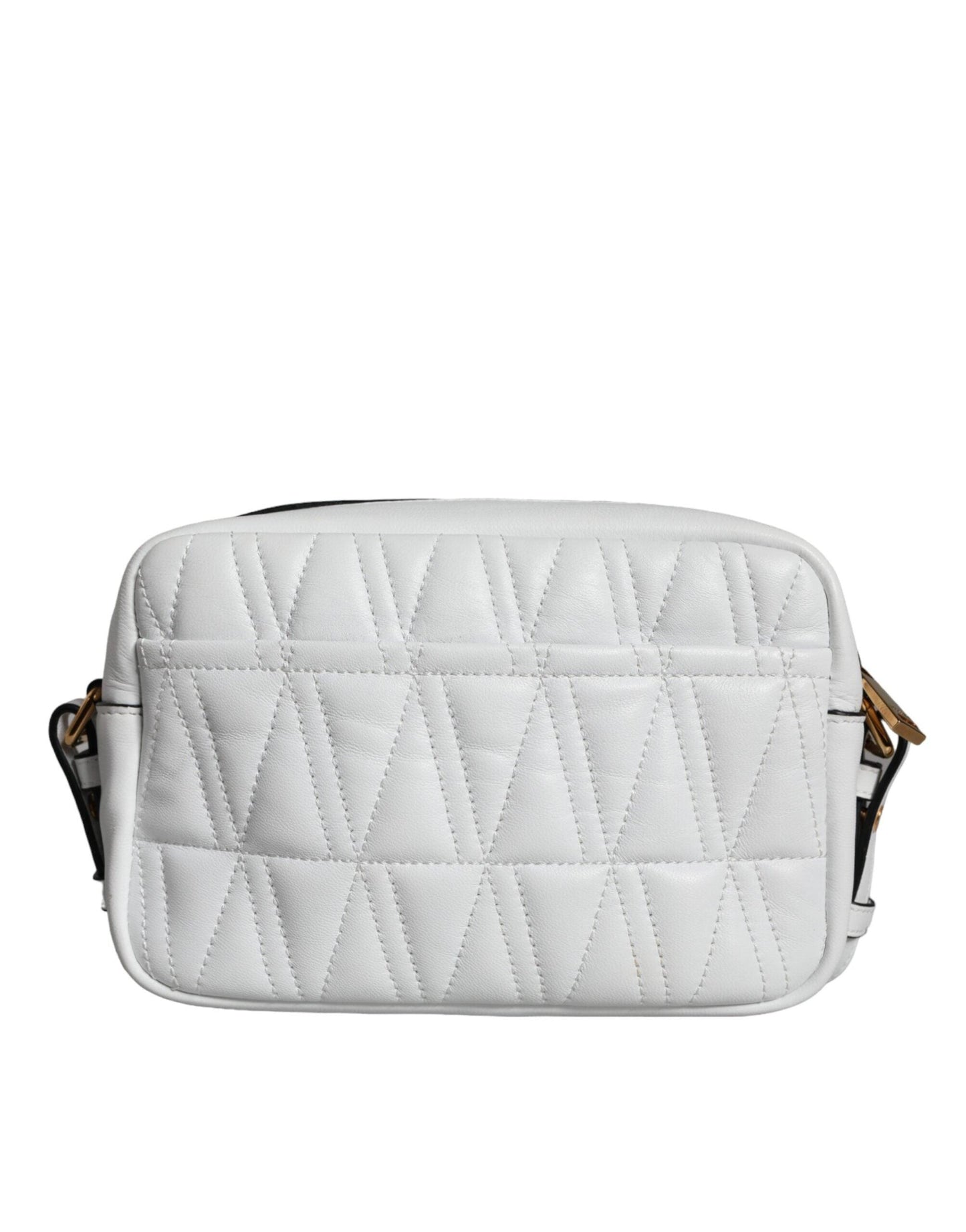 Versace White Quilted Nappa Leather Crossbody Shoulder Bag - Arichezz.store