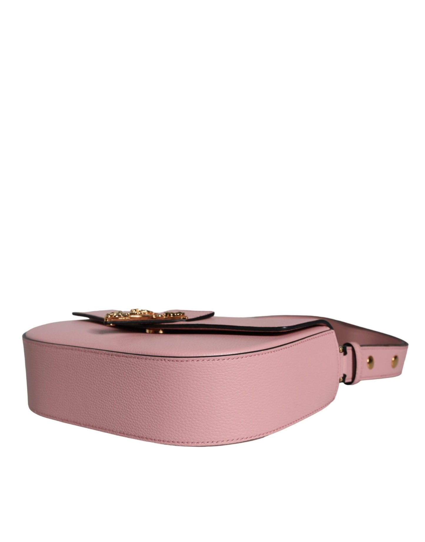 Versace Pink Grainy Calf Leather Logo Crossbody Shoulder Bag - Arichezz.store