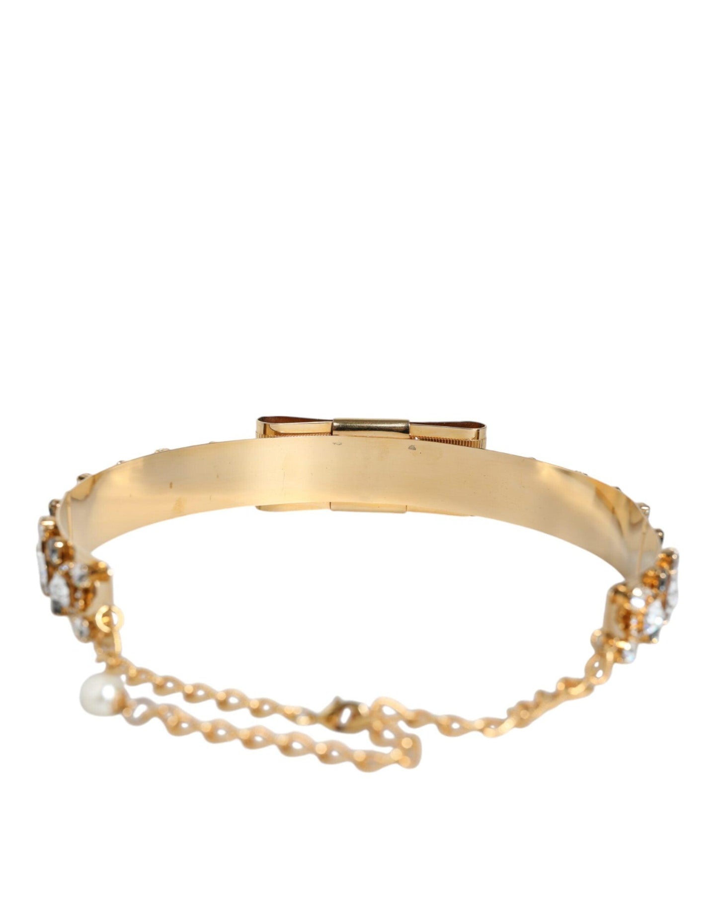 Dolce & Gabbana Gold Tone Crystal Embellished Waist Chain Belt - Arichezz.store