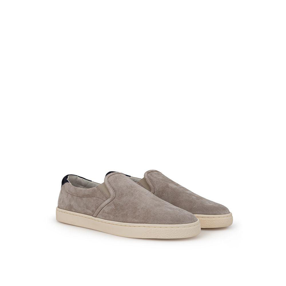 Brunello Cucinelli Gray Leather Sneaker - Arichezz.store