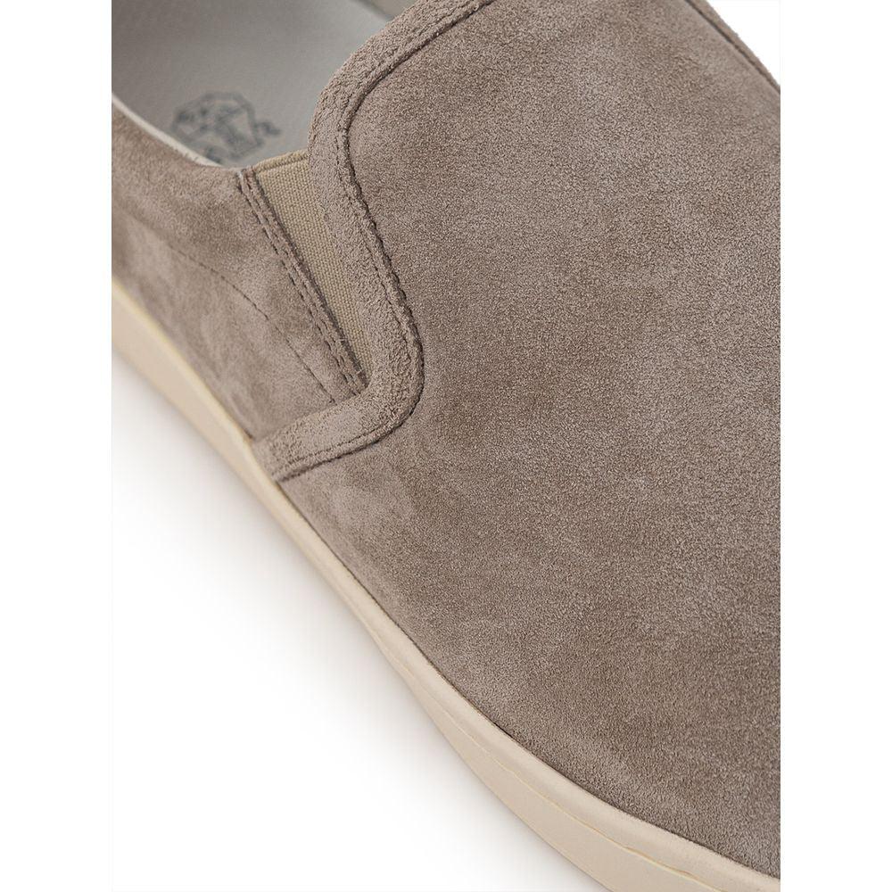 Brunello Cucinelli Gray Leather Sneaker - Arichezz.store