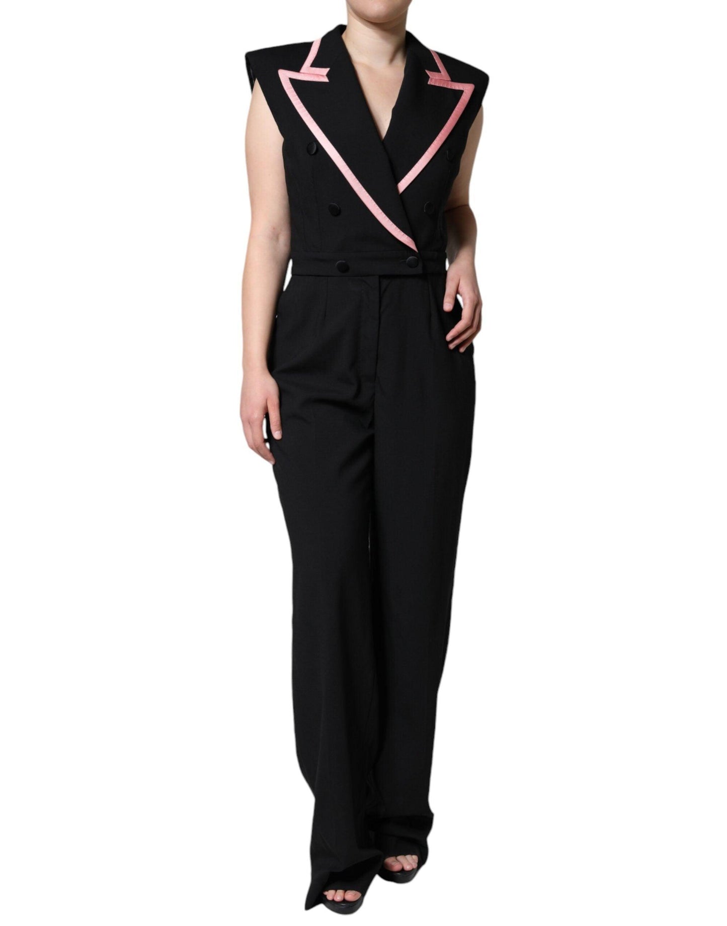 Dolce & Gabbana Black Wool Blend Sleeveless Jumpsuit Dress - Arichezz.store