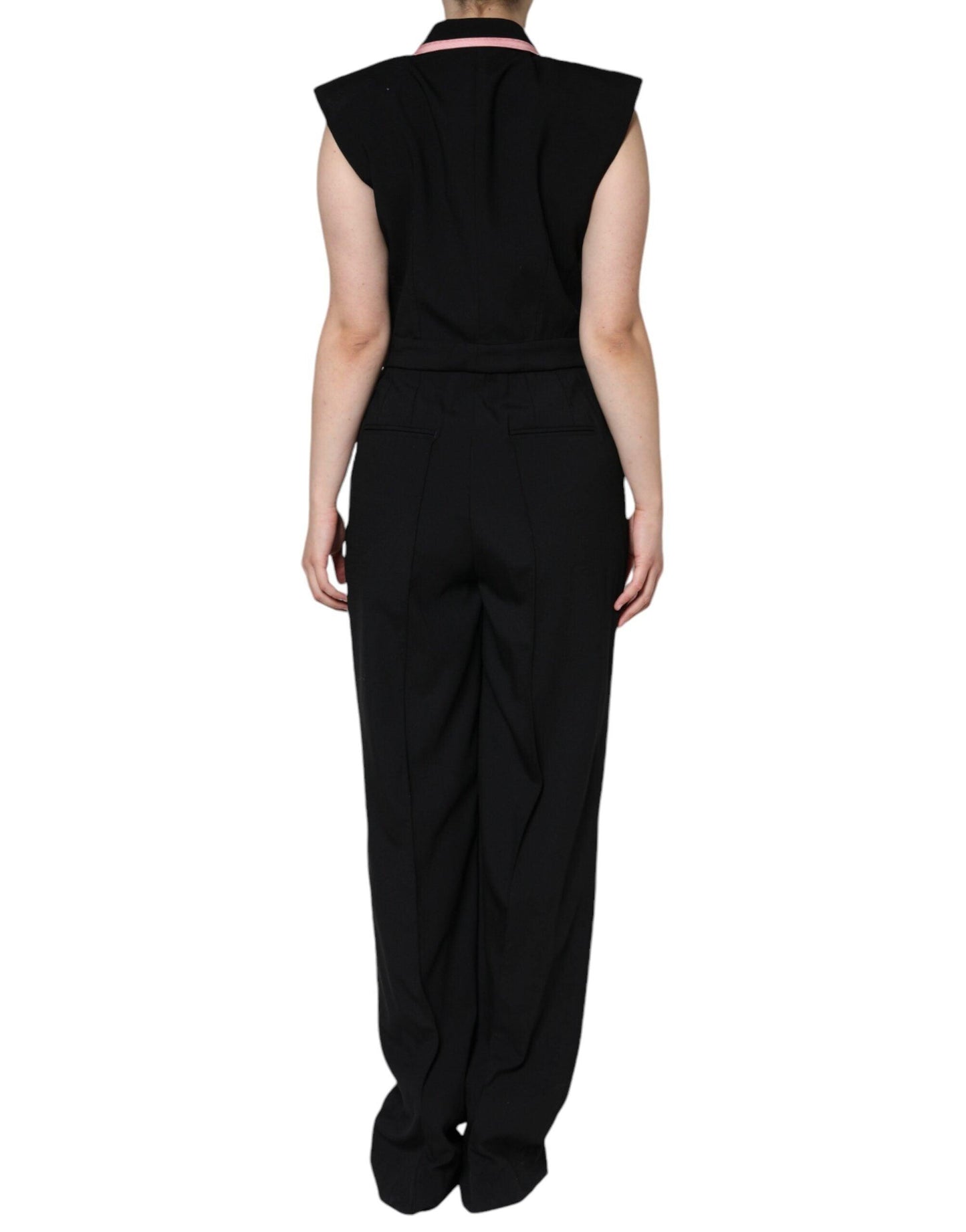 Dolce & Gabbana Black Wool Blend Sleeveless Jumpsuit Dress - Arichezz.store