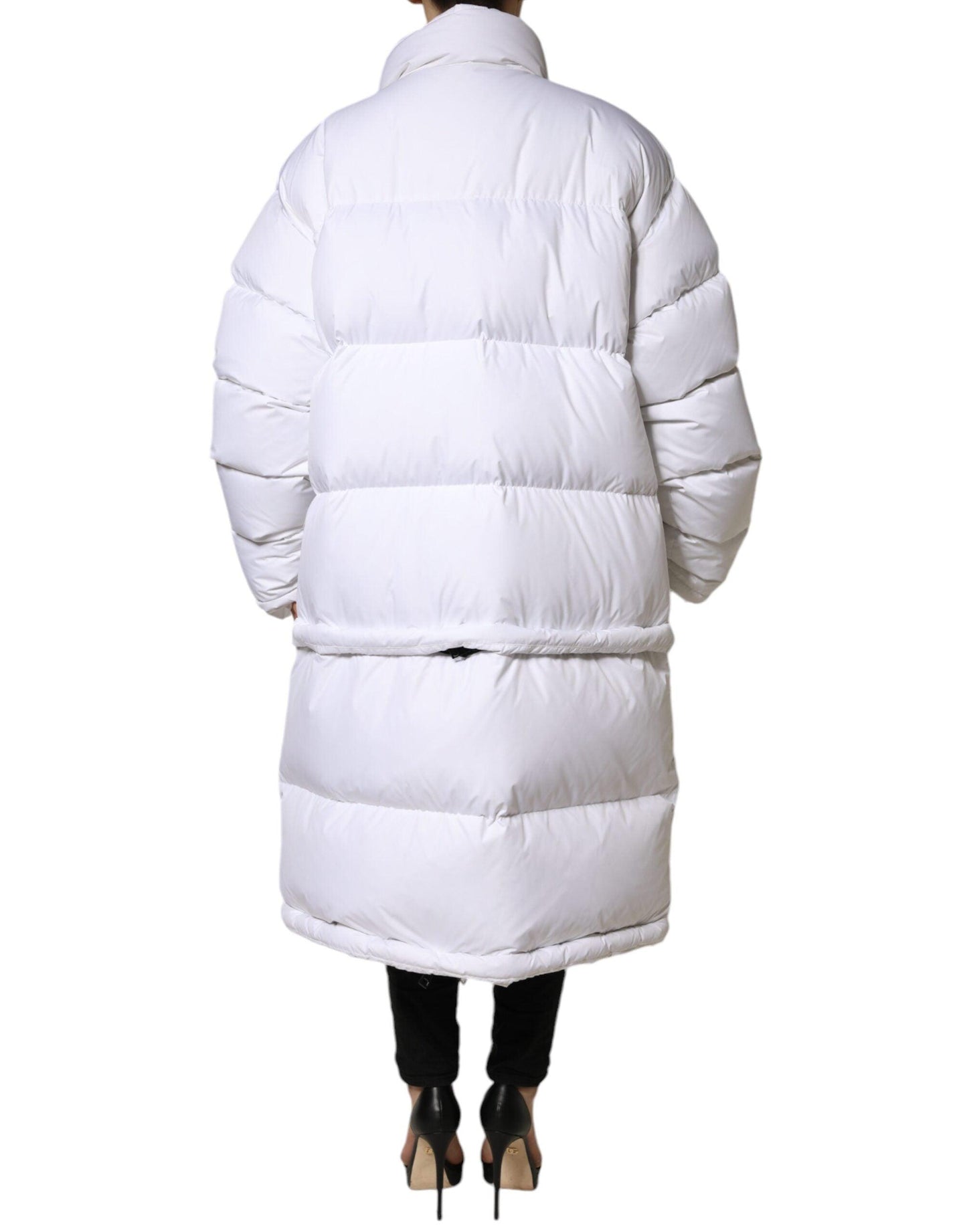 Dolce & Gabbana White Quilted Puffer Coat Jacket - Arichezz.store