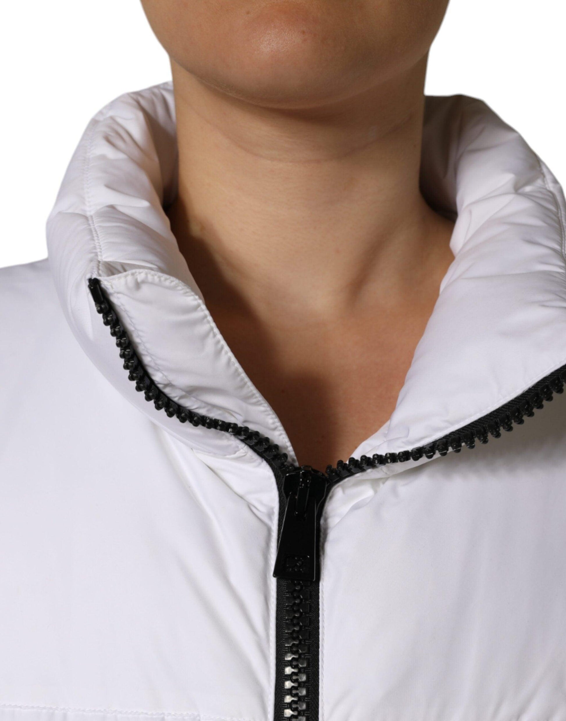 Dolce & Gabbana White Quilted Puffer Coat Jacket - Arichezz.store